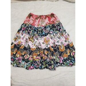 Jennifer Lauren Multicolored Tiered Bohemian Maxi Skirt 2x Plus Size Artsy Funky